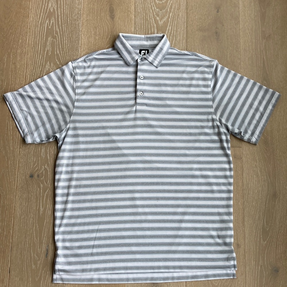 FootJoy polo grey and blue stripes -L